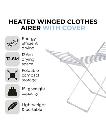 Tower Winged Heated Airer + Cover