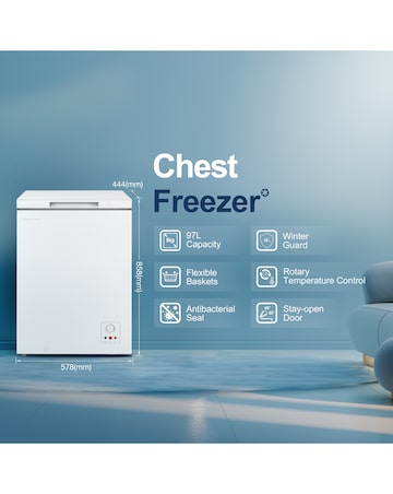 Fridgemaster MCF100E 97L Freestanding Chest Freezer - White - E Rated