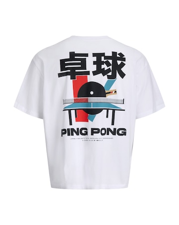 Jack & Jones Ping Pong Back Graphic T-Shirt - White