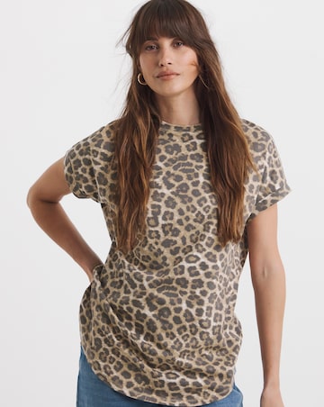 Pure Cotton Longline Short Sleeve Curved Hem