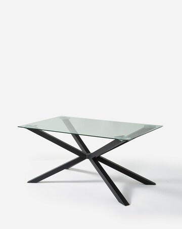 Bodie Black 6 Seater Dining Table with 6 Emilie Chenille Chairs