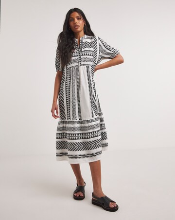 Cotton Jaquard Smock Dress