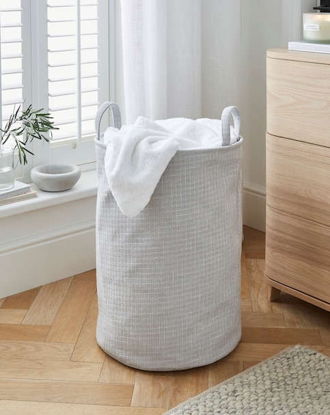 Grey Fabric Laundry Hamper