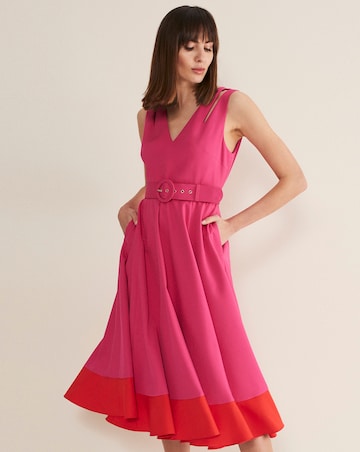 Phase Eight Raquel Contrast Band Belted Dress