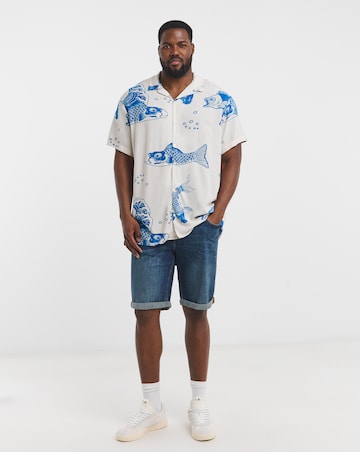 Jack & Jones Jeff Koi Print Shirt - Blue/White