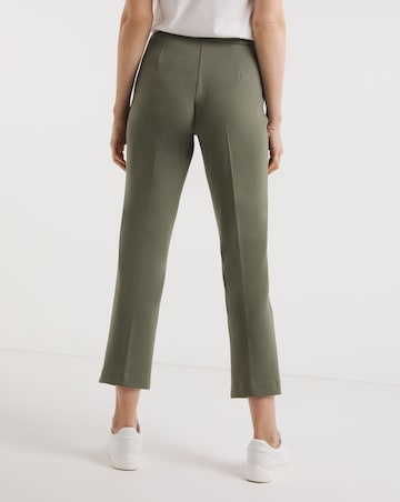 Soft Khaki Scuba Straight Leg Trousers