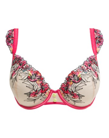 Figleaves Olivia Multi Coloured Embroidery Balcony B-G - Neon