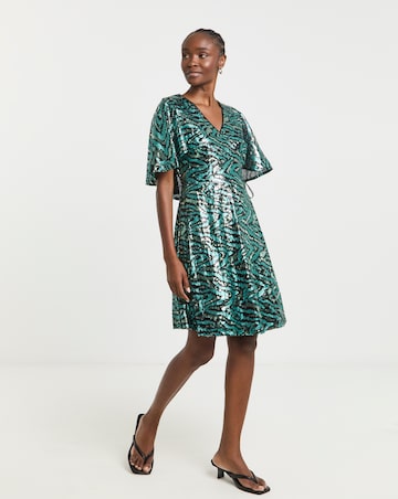 Lovedrobe Animal Sequin Cape Mini Dress