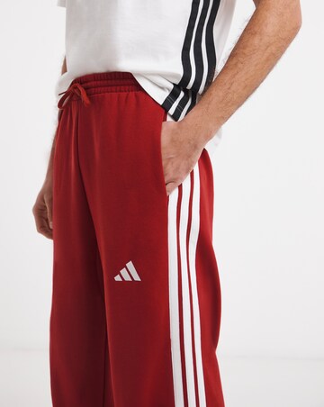 adidas Wide Leg 3 Stripes Fleece Pants