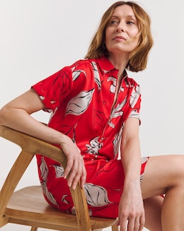 Zip Collared Tunic Dress