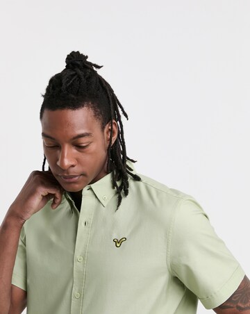 Voi Plain Oxford Short Sleeve Shirt Long Length