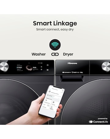 Hisense 7 Series DH7S107BB AI Wifi-enabled 10kg Heat Pump Tumble Dryer - Black
