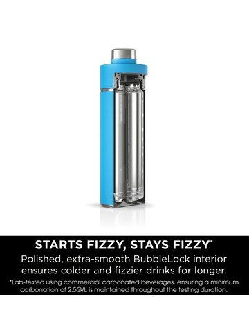 Ninja Thirsti Carbonated 700ml 24oz Bottle with Carbonation Lid in Tropical Blue