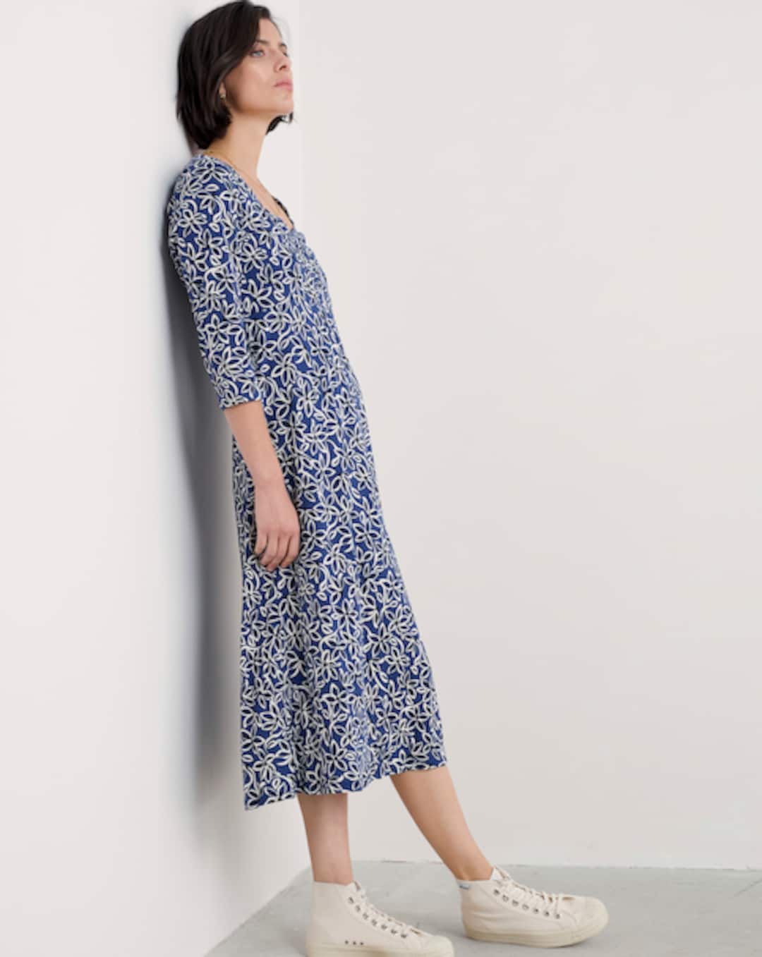 knee length dresses for ladies Seasalt Women's Birch Glade Organic Cotton Midi Shirt Dress In Washed —  Maple Gifts