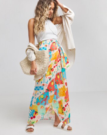Simply Be Printed Wrap Midaxi Skirt