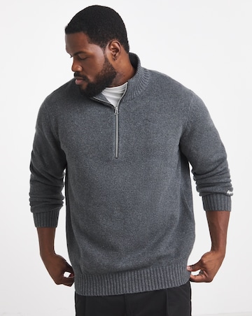 Jack & Jones Norrebro 1/4 Zip Jumper - Grey