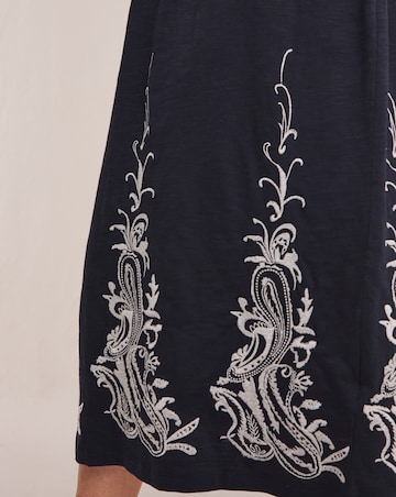 Julipa Pure Cotton Embroidered Hem Midi Dress