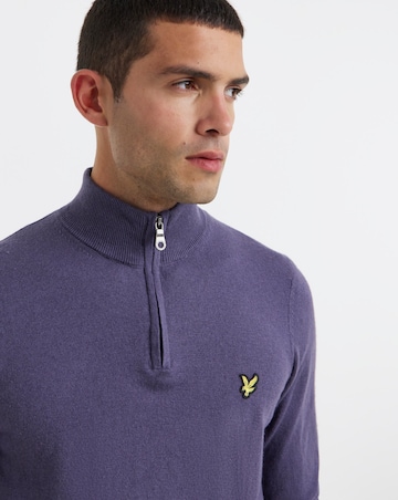 Lyle & Scott Cotton Merino 1/4 Zip Jumper - Graystone
