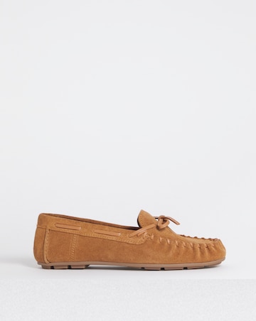 Swift Whipstitch Detail Puckered Suede Loafers - Extra Wide Fit (EEE)