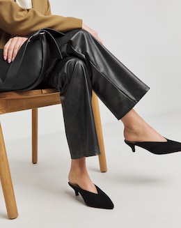 Anthology Allure Suede Mule Kitten Heel Shoes - Wide Fit (E)