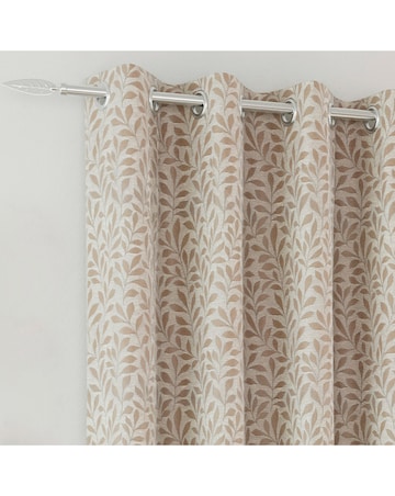 Sherwood Leaf Jacquard Lined Curtains - Natural
