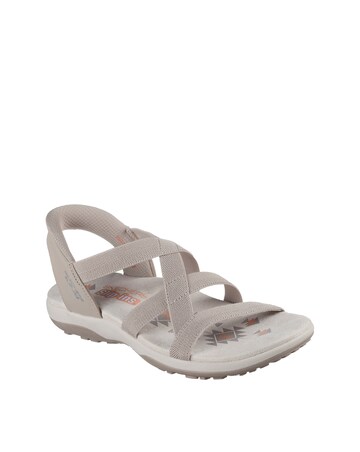 Skechers Taupe Reggae Stretch Flex Sandals - Wide Fit (E)