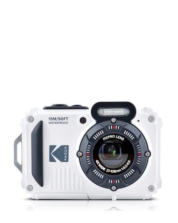 Kodak PIXPRO WPZ2 16MP 4x Zoom Tough Camera - White + 32GB Micro SD + Case
