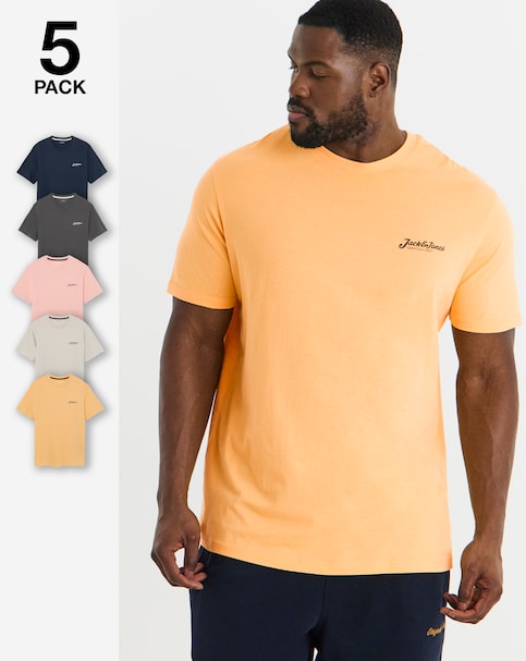 JACK & JONES Beau 5 Pack T-Shirts