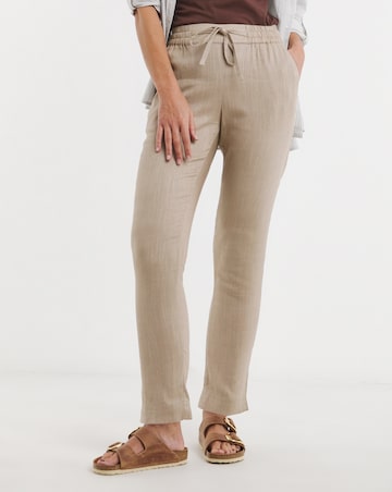 Truffle Linen Mix Tapered Trousers