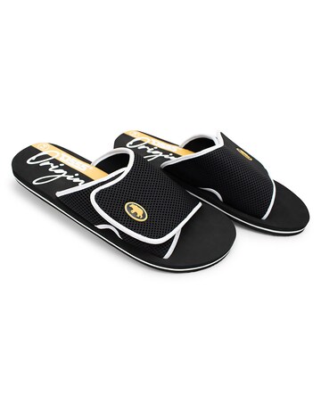 D555 Drake Black Slider with Velcro Fastening