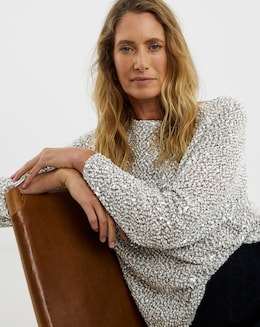 Mono Sequin Popcorn Slouch Top