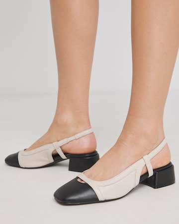 Manila Block Heel Slingback Shoes - Extra Wide Fit (EEE)