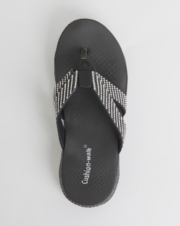 Cushion Walk Crystal Toe Post Sandals E Fit