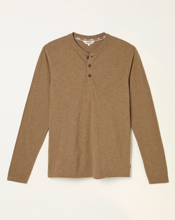 FatFace Woodside Long Sleeve Henley (Regular & Tall) - Tan
