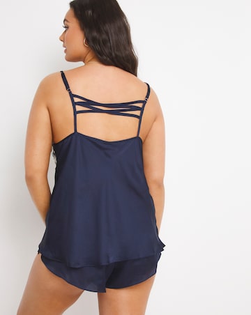 Figleaves Soft Focus Embroidery Satin Top & Shortie Set