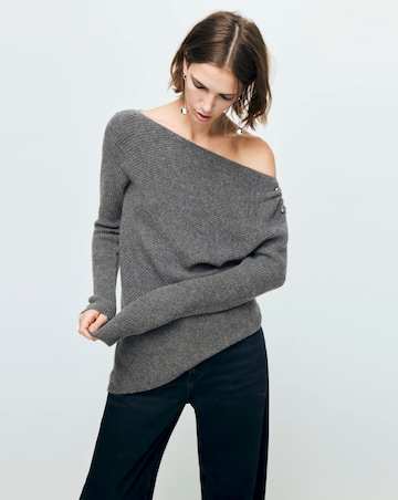 Mango Grey Bardot Jumper