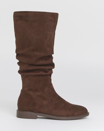 Pebble Knee High Ruched Boots - Extra Wide Fit (EEE) & Super Curvy Calf