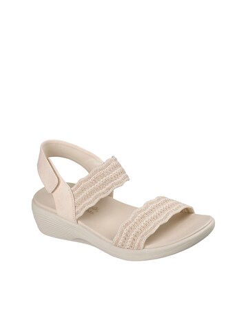 Skechers Arya Glitter Knit Sling Back White Sandals - Standard Fit (D)