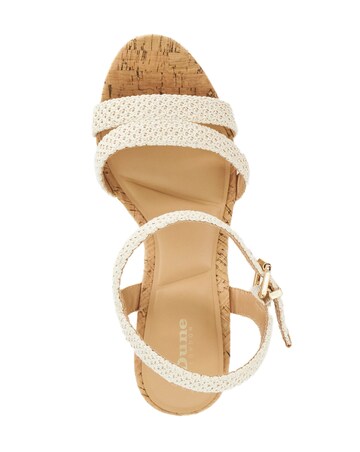 Dune Kipling Ecru Wedge Sandals - Wide Fit (E)