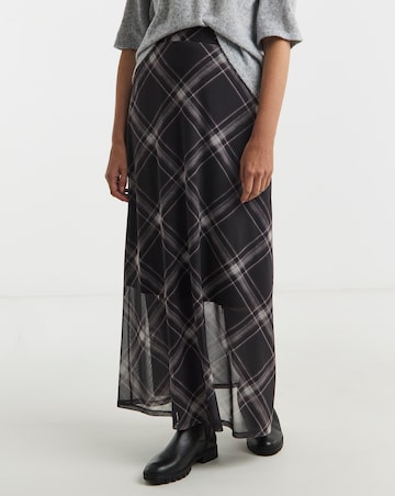 Check Print Mesh Skirt