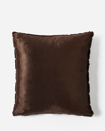 Large Ribbed Faux Fur Cushion
