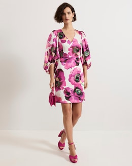 Phase Eight Fiona Floral Puff Sleeve Dress