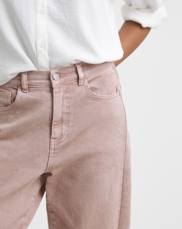 Simply Be Salt Pink Denim Cropped Barrel Jeans