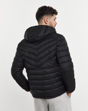 Black Lightweight Hooded Padded Jacket