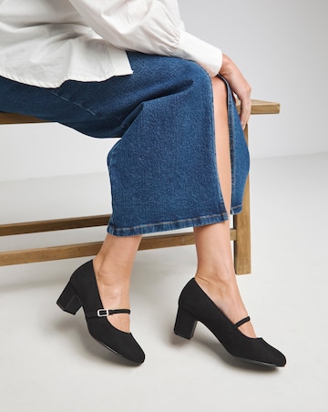 Lorraine Low Block Heel Mary Janes - Extra Wide Fit (EEE)