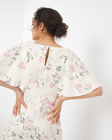 Joanna Hope Floral Angel Sleeve Midi Dress