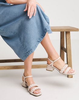 Jacinda Twin Strap Block Heeled Sandals - Extra Wide Fit (EEE)