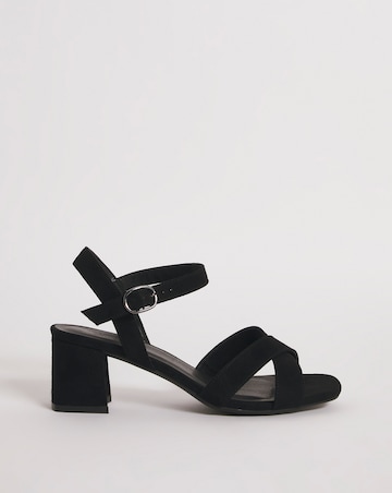 Block Heel Crossover Vamp Sandal EEE Fit
