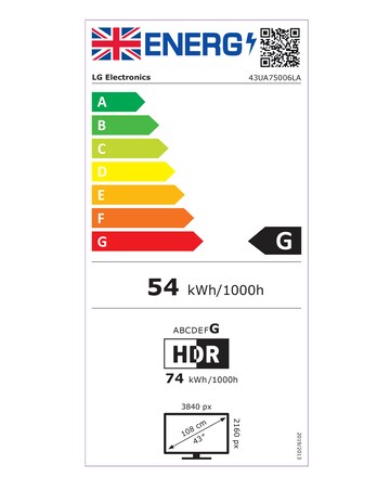 LG 43UA75006LA 43in 4K Ultra HD Smart TV