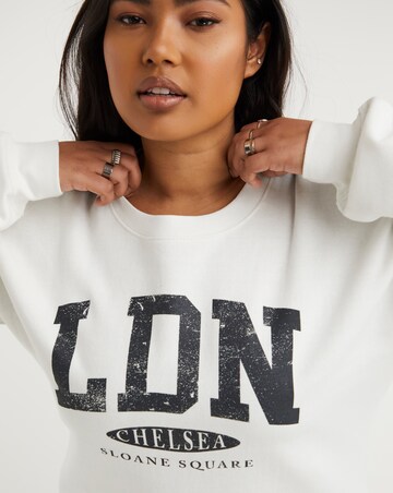 White LDN Slogan City Sweatshirt